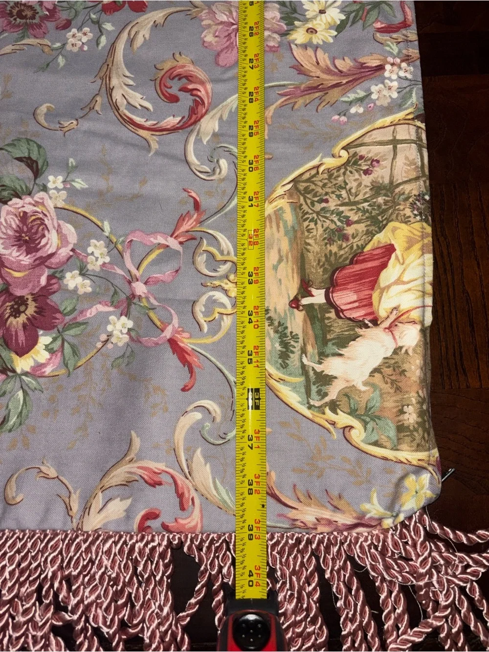 Floral Blue and Pink Decorative bench cover or jumbo pillar Tapestry